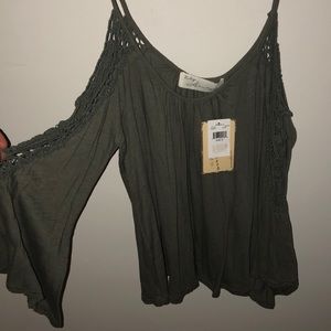 Brand New Olive Off the Shoulder Top